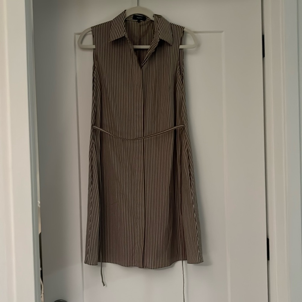 Theory A-Line button down dress with belt